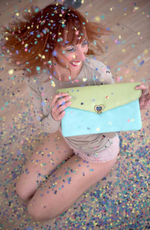 Load image into Gallery viewer, Heart Clutch Light Green

